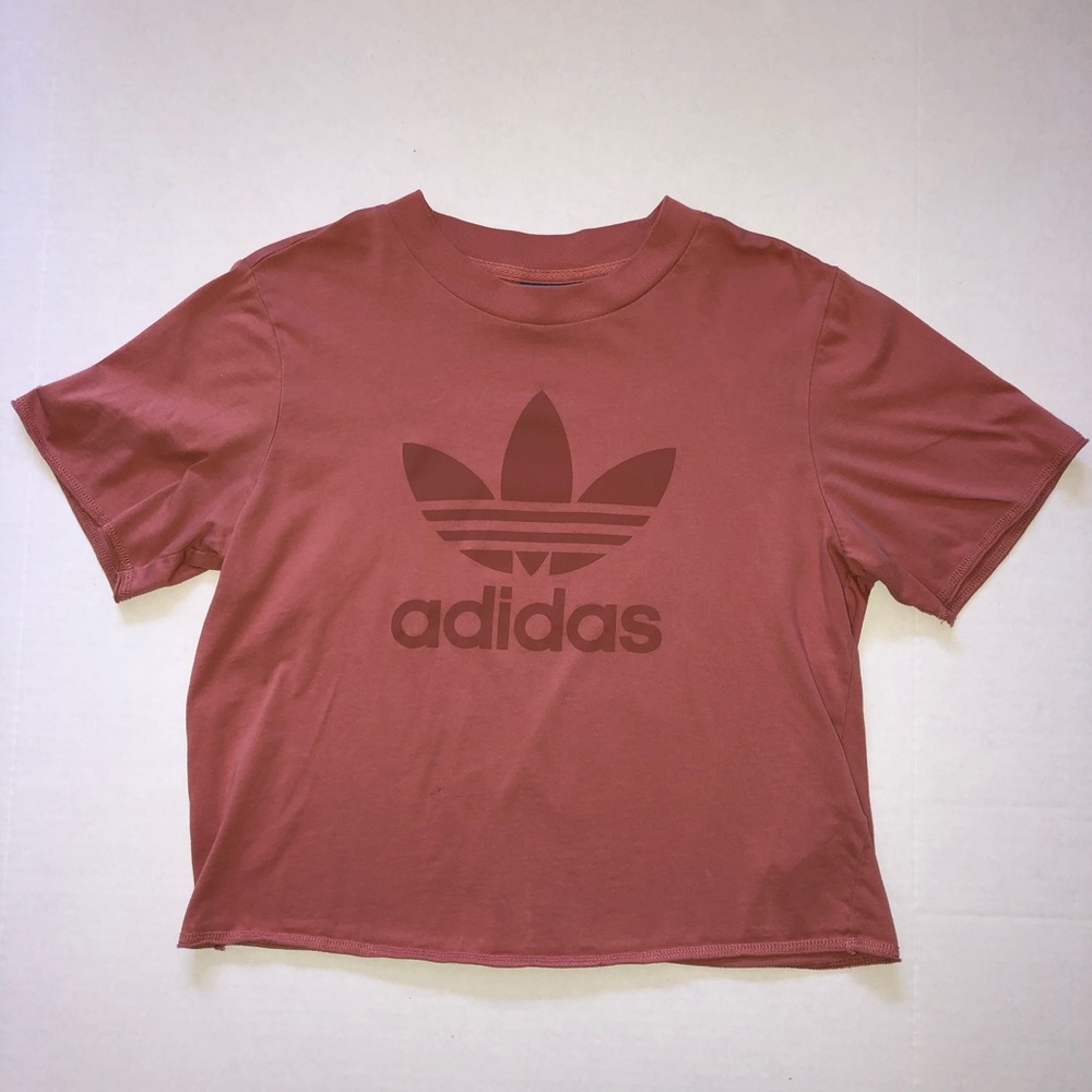 Adidas Crop Workout Tee Pink Small